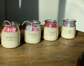 Conversation Hearts Candle, Heart Wax Melts | Love Potion Candle | Love Notes Candle | Gurley Candles | Homemade Candles