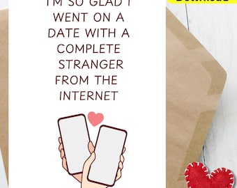 Anniversary / Valentine's Day Card for Boyfriend Girlfriend, Printable Love Card for Husband Wife, Online Dating, Digital Download