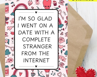 Anniversary / Valentine's Day Card for Boyfriend Girlfriend, Printable Love Card for Husband Wife, Online Dating, Digital Download