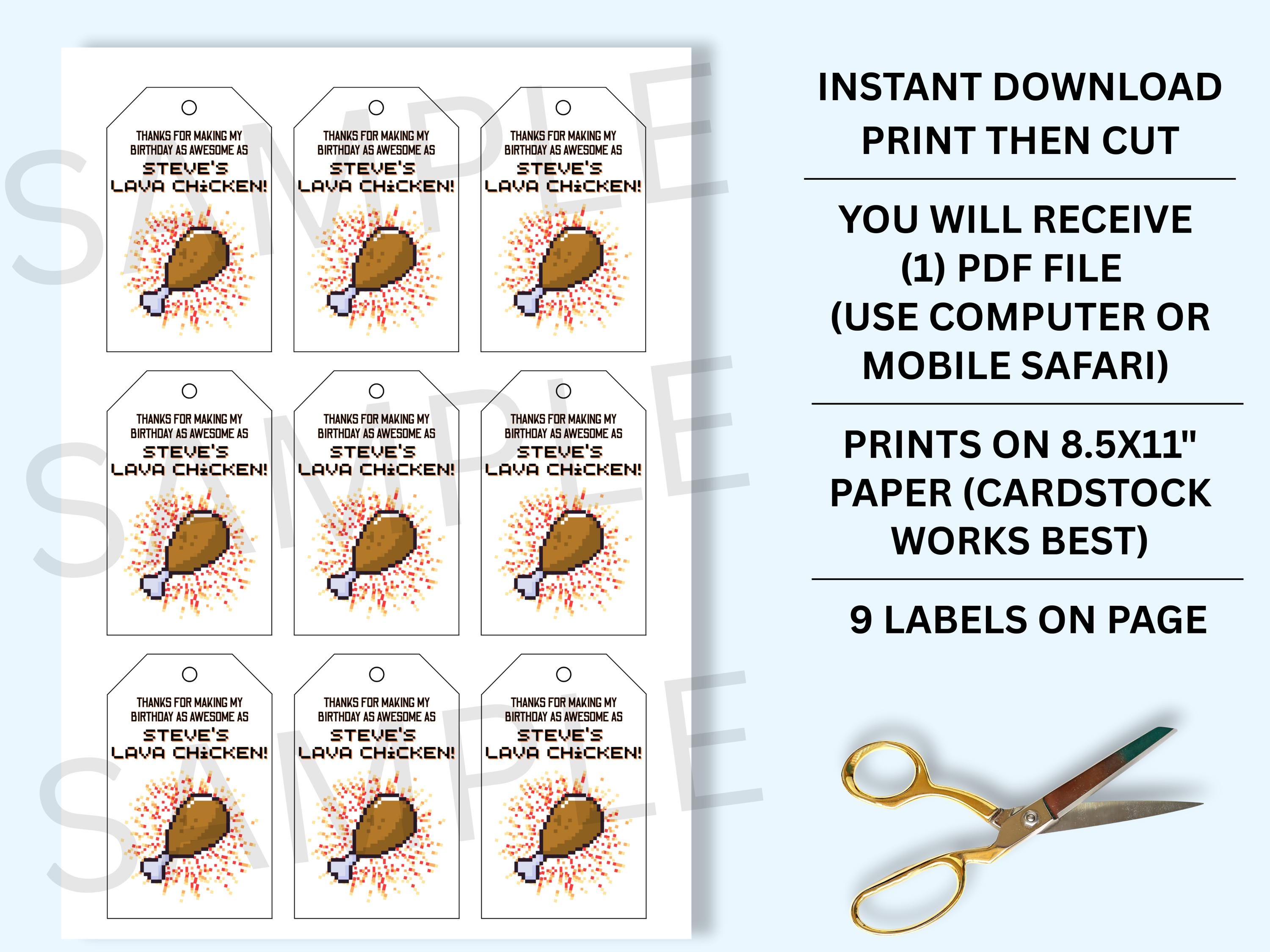 Mine Movie Printable Favor Tags