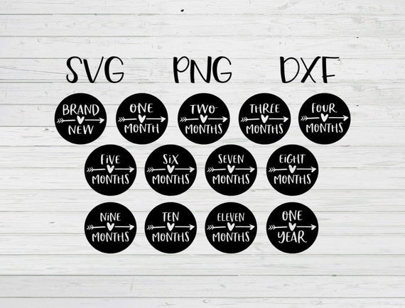 Templates Milestone Board Simple Monthly First Year Baby Svg Png Digital Download Templates Craft Supplies Tools