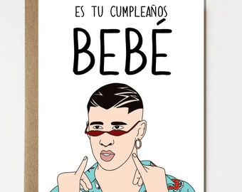 Download Bad bunny card | Etsy