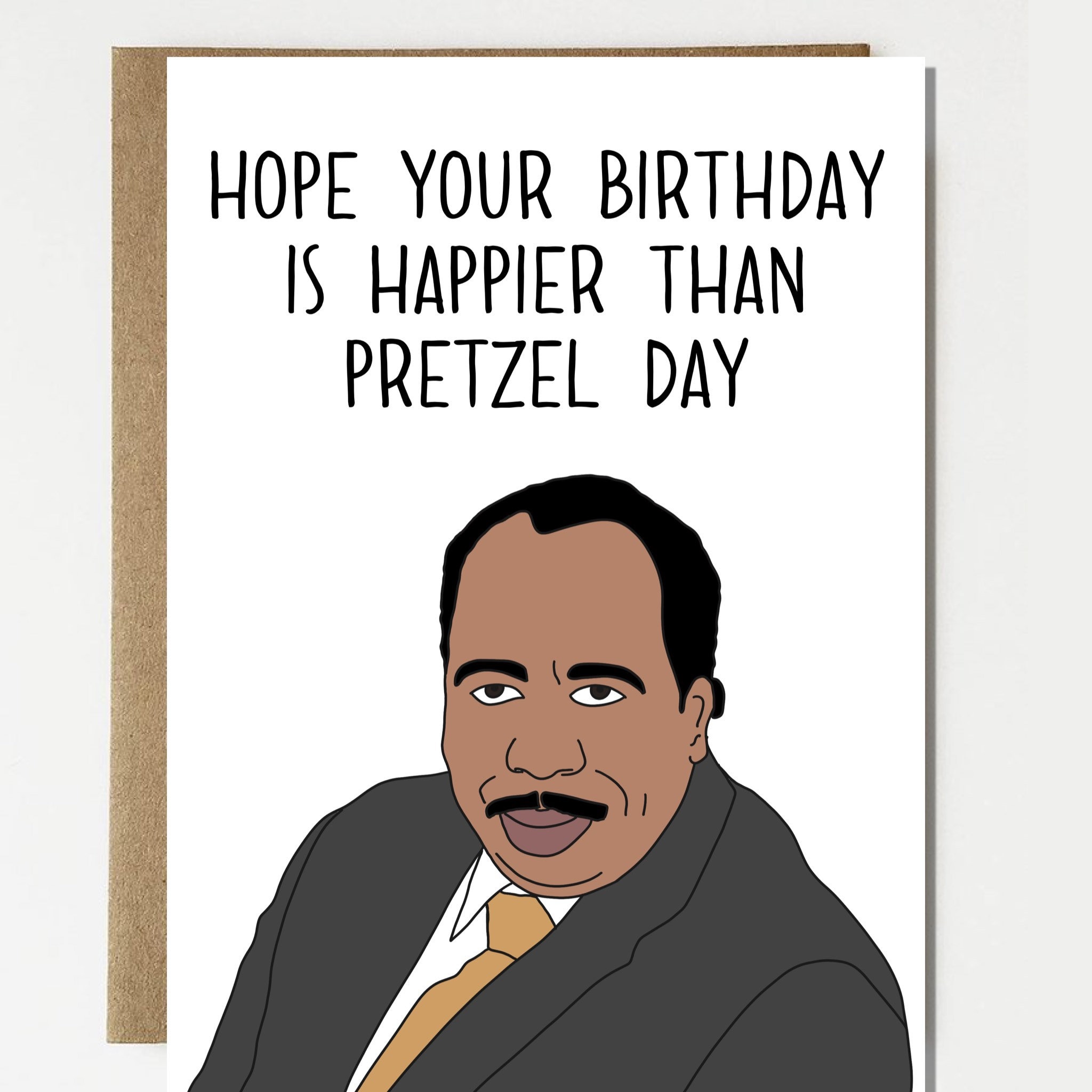 Funny Happier Than Pretzel Day Birthday Card Happy Birthday - Etsy