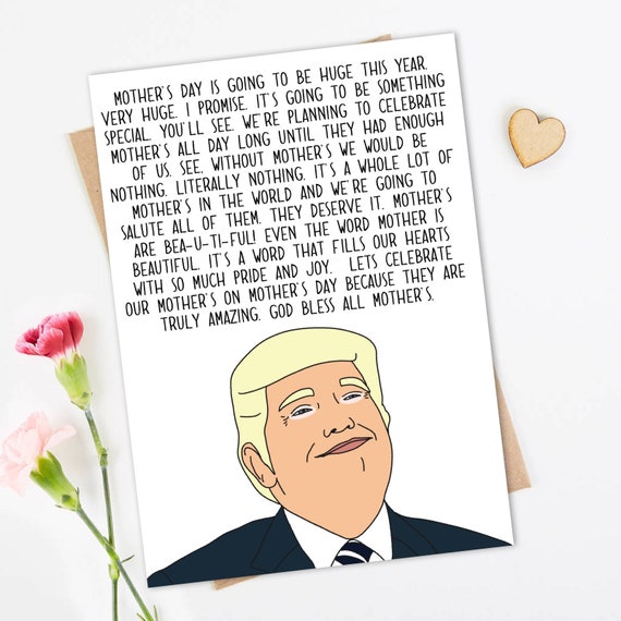 Donald Trump Mother s Day Card Funny Parody For Moms Etsy Donald trump mother s day card funny parody for moms etsy