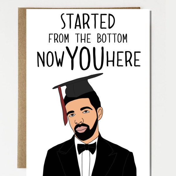 Funny Drake Graduation Card, Congrats, High School, College