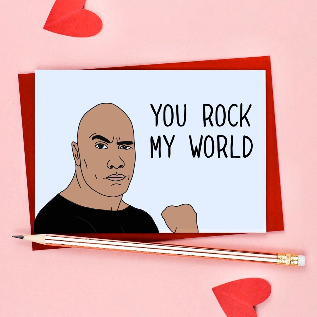 Funny You Rock My World Valentines Day Card Love Card Etsy