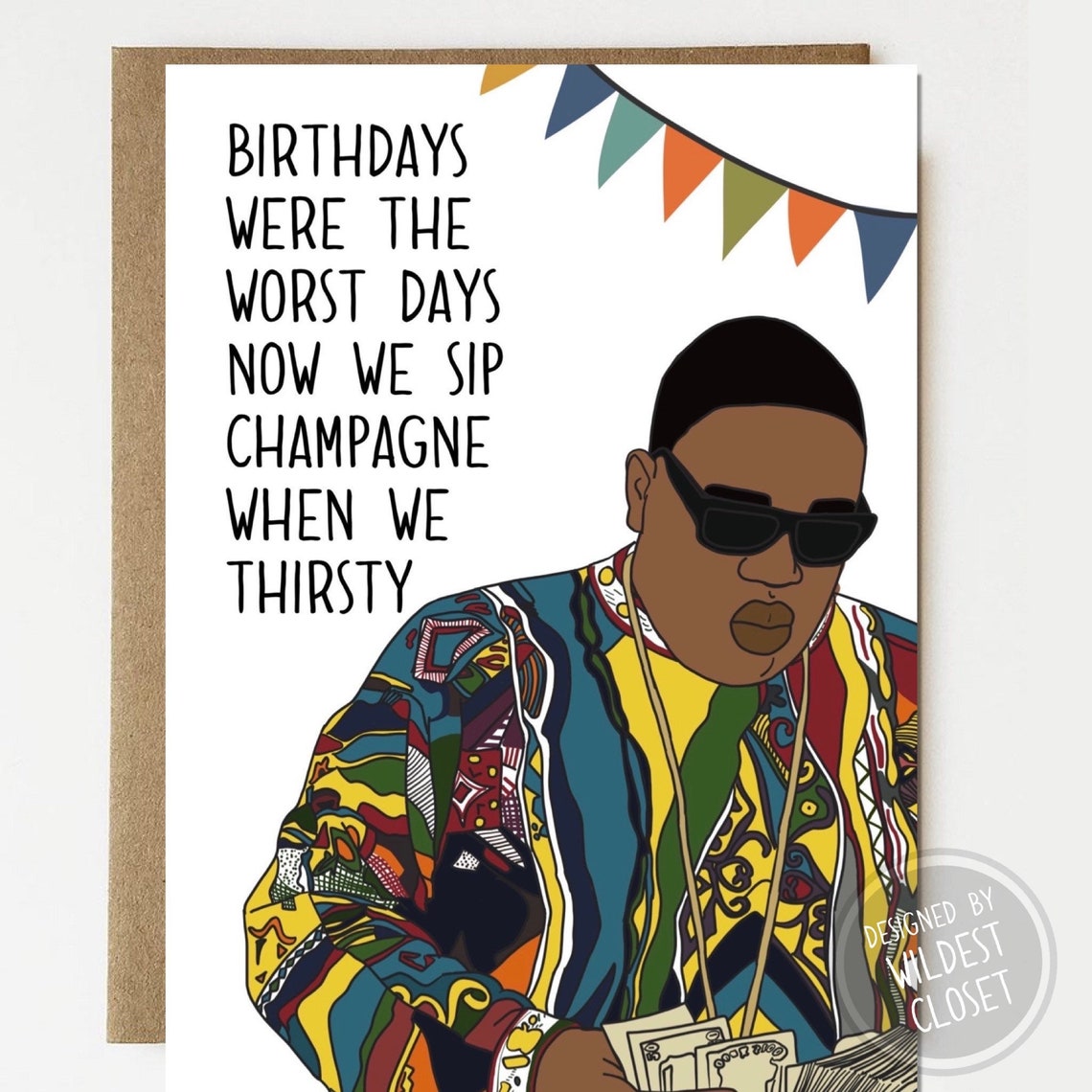Funny Biggie Happy Birthday Card Card For Birthday Card Etsy