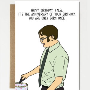 Funny Birthday Anniversary Birthday Card - Happy Birthday - Funny Card - Greeting Card -  Card