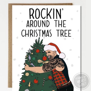 Funny Rockin’ Around The Christmas  Tree Happy Holidays Card - Christmas Card - Christmas Gift - Merry Christmas