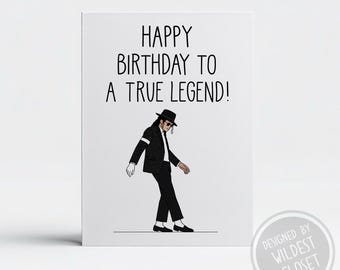 Fun MJ Inspired Birthday Card - Parody - Happy Birthday card