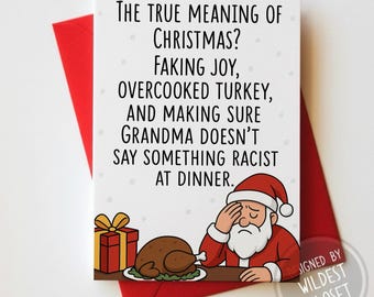 True Meaning of Christmas - Again Greeting Card - Holiday Card - funny Christmas Card - Christmas Gift
