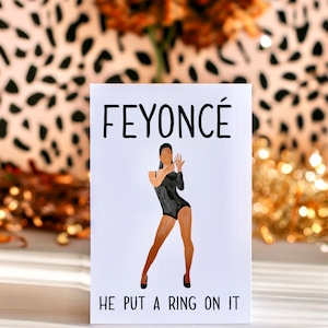 Feyonce Wedding Engagement Congratulations Card - Wedding Card - Wedding Gift - Bachelorette - Engaged Card - Funny Card - Bride