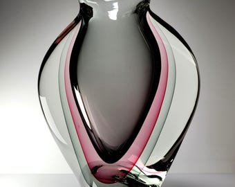 Maestri Murano ピンク ホワイト 波模様 鳥 工芸品 E871 Maestri Murano ピンク ホワイト 波模様 鳥 工芸品 E871 il_fullxfull