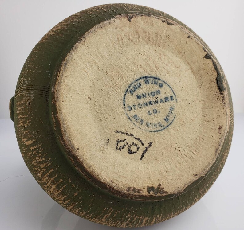 Red Wing Union Stoneware Co Brushware 127 Green Tan Double Etsy