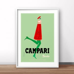 Campari Soda 2, Italian poster, Italian retro print, vintage advertising poster, Italy