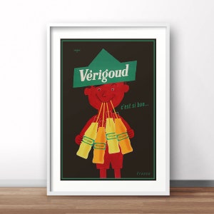 French poster, Verigoud retro print, vintage French advertising