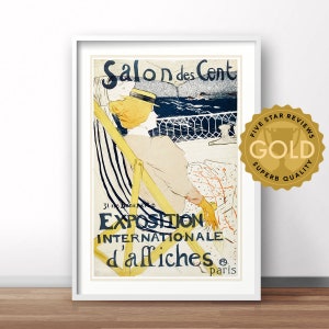 Salon du Cent vintage poster, French advertising print, vintage France travel poster