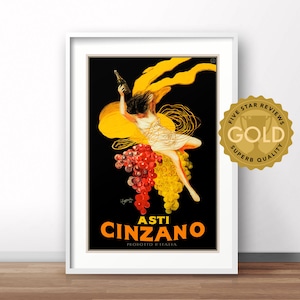 Cinzano vintage poster, Italian advertising print, Italy, Italian beverage retro poster