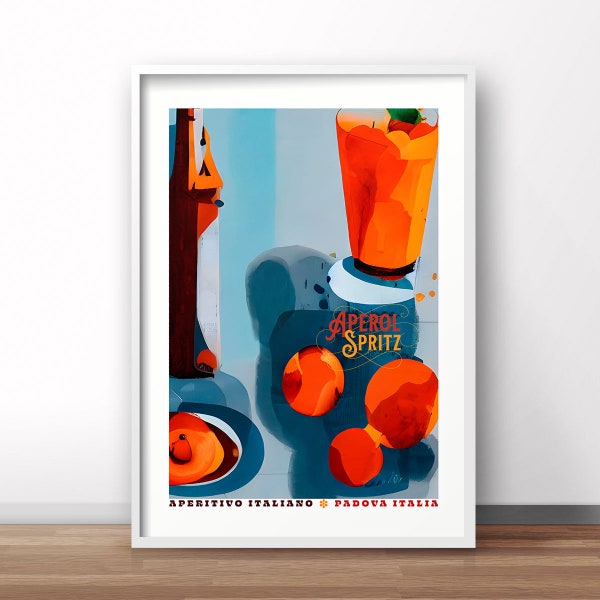 Aperol Spritz Italy, advertising poster, Italy retro print, aperitivo, Italian beverage vintage poster