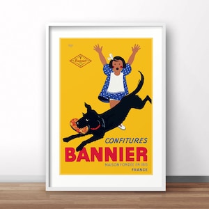 French poster, Bannier retro print, vintage French advertising