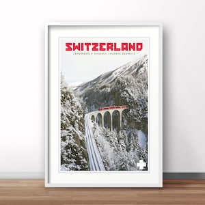Switzerland, Retro Print, Vintage travel poster, Spain Travel Poster