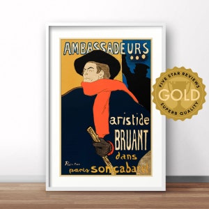 Paris vintage poster, French retro print, vintage France travel poster