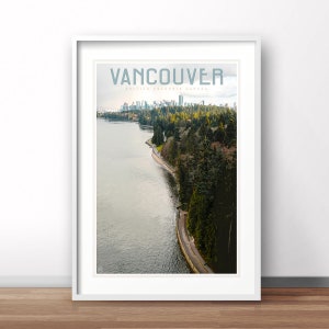 Vancouver Kanada ReisePoster, Vintage Kanada Reiseposter, Retro Kanada Poster, Tourismus Stil, Wandkunst, Kanada Poster, Wanddeko