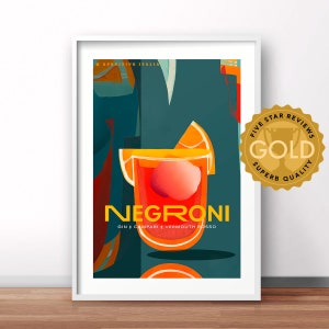 Poster Negroni, Italië, kunst aan de muur, Italiaanse retroprint, vintage poster aperitivo