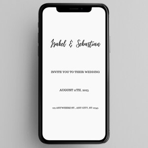 Electronic Wedding Invitation, Digital Wedding Invite, Smartphone Evite, Editable Template, Canva, Mobile Invitation with printable version