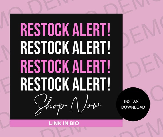 Pre-Made "Restock Alert" Digital Flyer