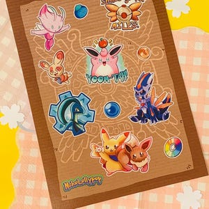 Mystery Dungeon || Pocket Monsters ||VideoGame Stickers || Antique Texture Sticker Sheet || Kawaii Stickers || Cute Stickers ||