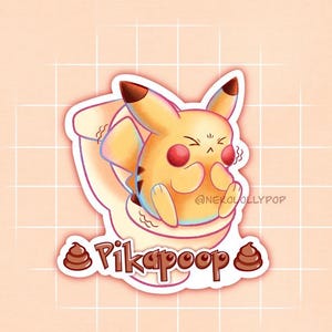 Souris électrique épaisse || Stickers kawaii || Autocollant mignon || Monstres de poche ||  Stationnaire || Humour de toilette || Pikapoop ||