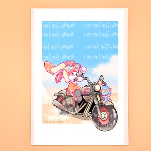 Sonic the Hedgehog || A6 Art Print || Cream the Rabbit || Cute Art Style || Motorcycle || Digtal Art || SEGA Comic ||