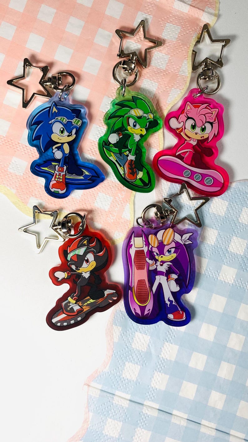 Sonic Riders || Mini Keyrings || 2 Inchs || Sonic, Jet, Shadow, Amy ...