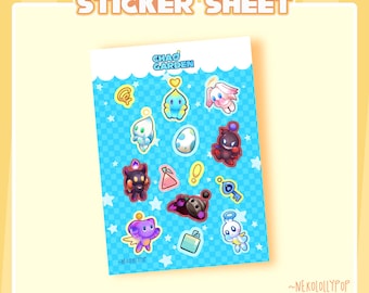 Chao Garden Sticker Sheet, Sonic Character Glossy Stickers, PC game stickers, video game stickers