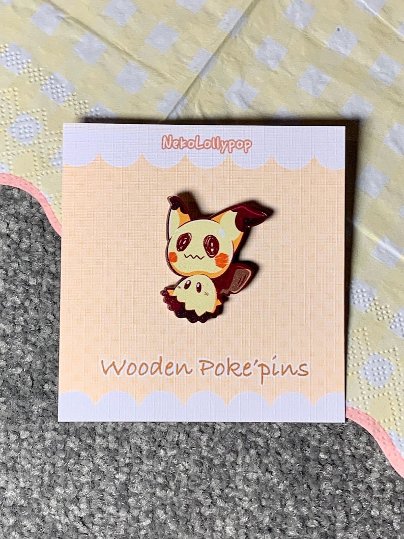 NEW PINS!, Pokechibis, 35mm Wooden Pins, Cute Chibis, Jirachi, Victini ...
