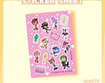 The Murder of Sonic the Hedgehog, matte vinyl Sticker sheet, PC game stickers, video game stickers