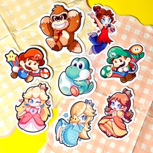 Super Brothers, Mario Bros. Stickers, Matte Vinyl Stickers, Great Bros, Princess Stickers, Green Dino, Sticker Stationary Set