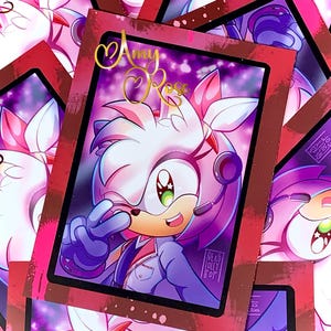 Sonic Girls || A6 Prints || Rockgirls || Gold Foil Signiture || SEGA || Amy Rose || Rouge || Blaze || Cream and Cheese ||