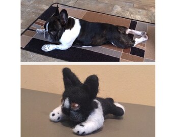 Custom Needle Felted Dog - Personalized Gift - Pet Portrait - Pet Memorial - Chihuahua - French Bulldog - Pug - Shih Tzu - Custom Plush