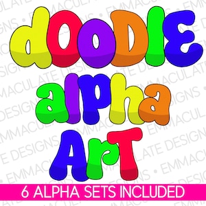 Bright Comic Doodle Letters png | Comic Art Font png | Comic Clipart | Alphabet png