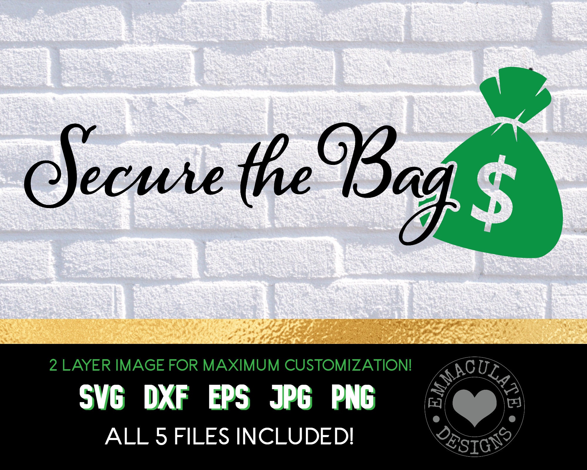 Secure the Bag SVG Go Getter Goal Digger Money Make a Etsy