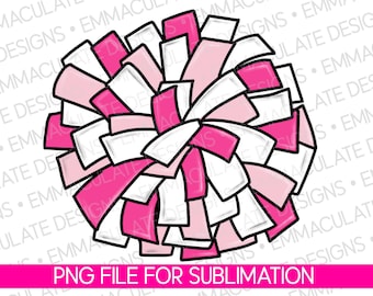 CUSTOM POM - Glitter and Glam Pom Pom Digital Clipart - Pink and