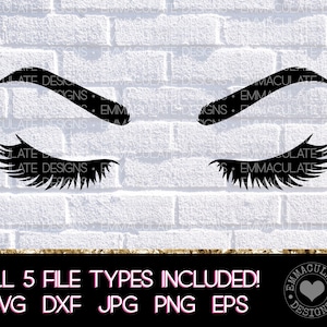 Lashes SVG : fichier de coupe d&#39;artiste de cils (téléchargement numérique)