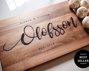 Personalized Cutting Board, Wedding Gift, Custom Engraved Cutting Board, Anniversary Gift, Housewarming Gift, Engagement Gift, Couple Gift