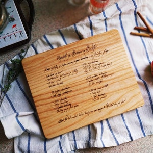 Mother's Day Gift, Handwritten Recipe Cutting Board, Personalized Cutting Board Grandma's Handwriting, Engraved Recipe, Gift for Mom,
