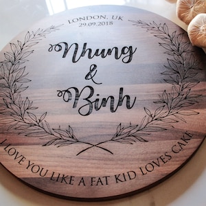 Rustic Wedding Cake Stand, Wedding Cake Platter, Wedding Keepsake, Wedding Table Centerpiece, Keepsake, Anniversary, Bridal shower Gift