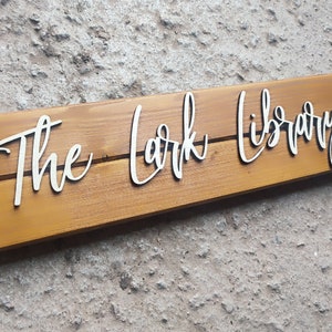 Custom Library Signage, Library Sign, Reading Corner Sign, Book Lover Gift, Book Worm Gift, Established Date Sign, Personalized Name Sign