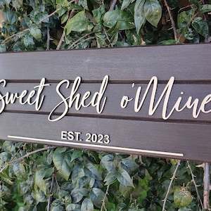 Custom Garden Shed Sign, Dad&#39;s Shed Wood Sign, Garden Shed Gift, Personalized Garage Sign, Custom Christmas Sign, Best Craft Room Decor