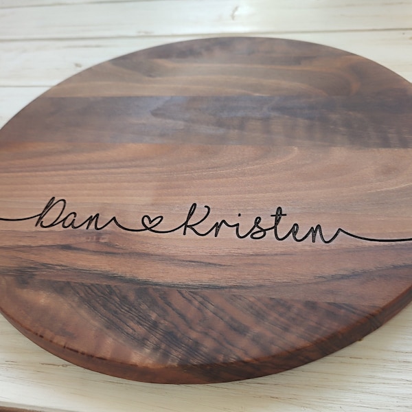 Extra Large Round Board, Personalized Round Cutting Board, Serving Board, Custom Charcuterie Board, Large Wood Plate, Circular Serving Tray